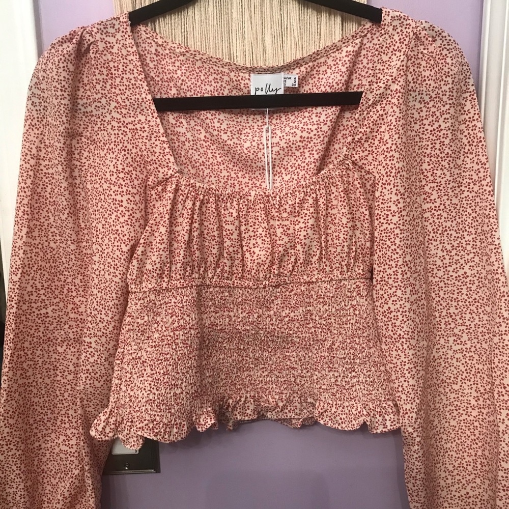 NWT princess polly Ryder top in pink print